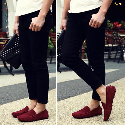 Image of PPXID Men's Dress Loafers Slip On Casual Shoes Lightweight Soft Penny Loafers Suede Driving Boat Shoes Moccasins