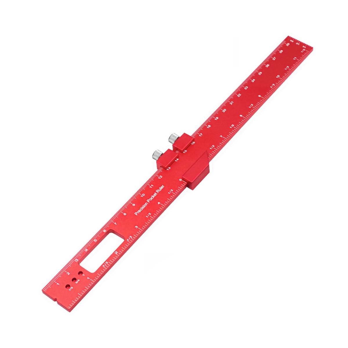 Serplex® Woodworking Ruler Straight 300mm/11 inch Red Aluminum Alloy Ruler with Sliding 45 ° Angle Guides Etched Scale Design Multifunctional Straight Ruler for DIY Craft, Woodwork, Construction-image-33