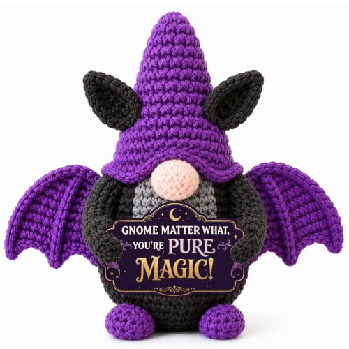 Witchy Gifts for Women Halloween Boo Basket Stuffers Crochet Bat Gnome