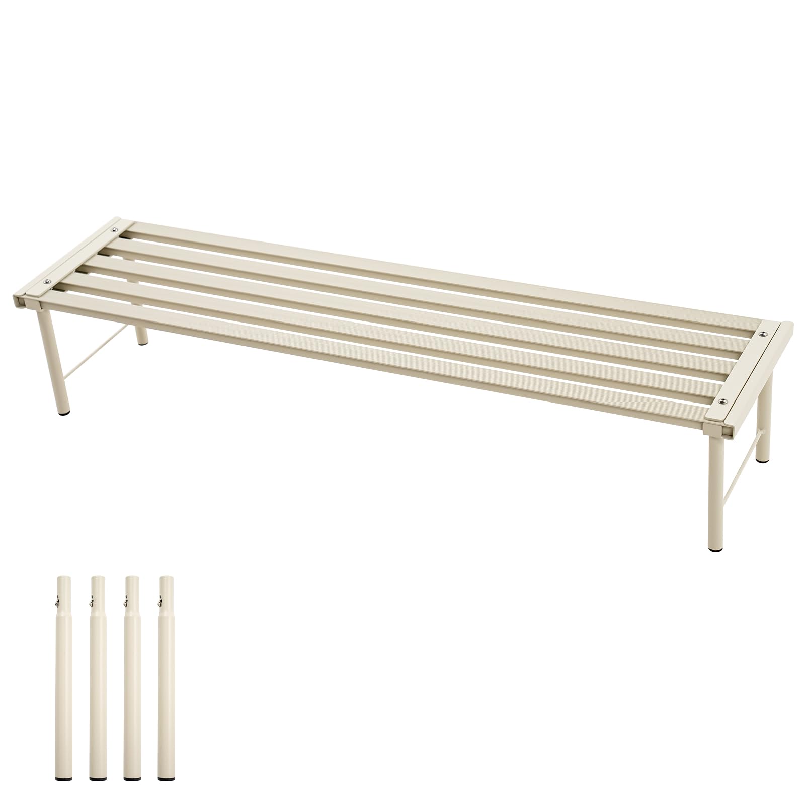 Soporte de metal para plantas, soporte para macetas de aluminio resistente a la oxidación, estante de exhibición para plantas de alta resistencia para patio, balcón, jardín, sala de estar
