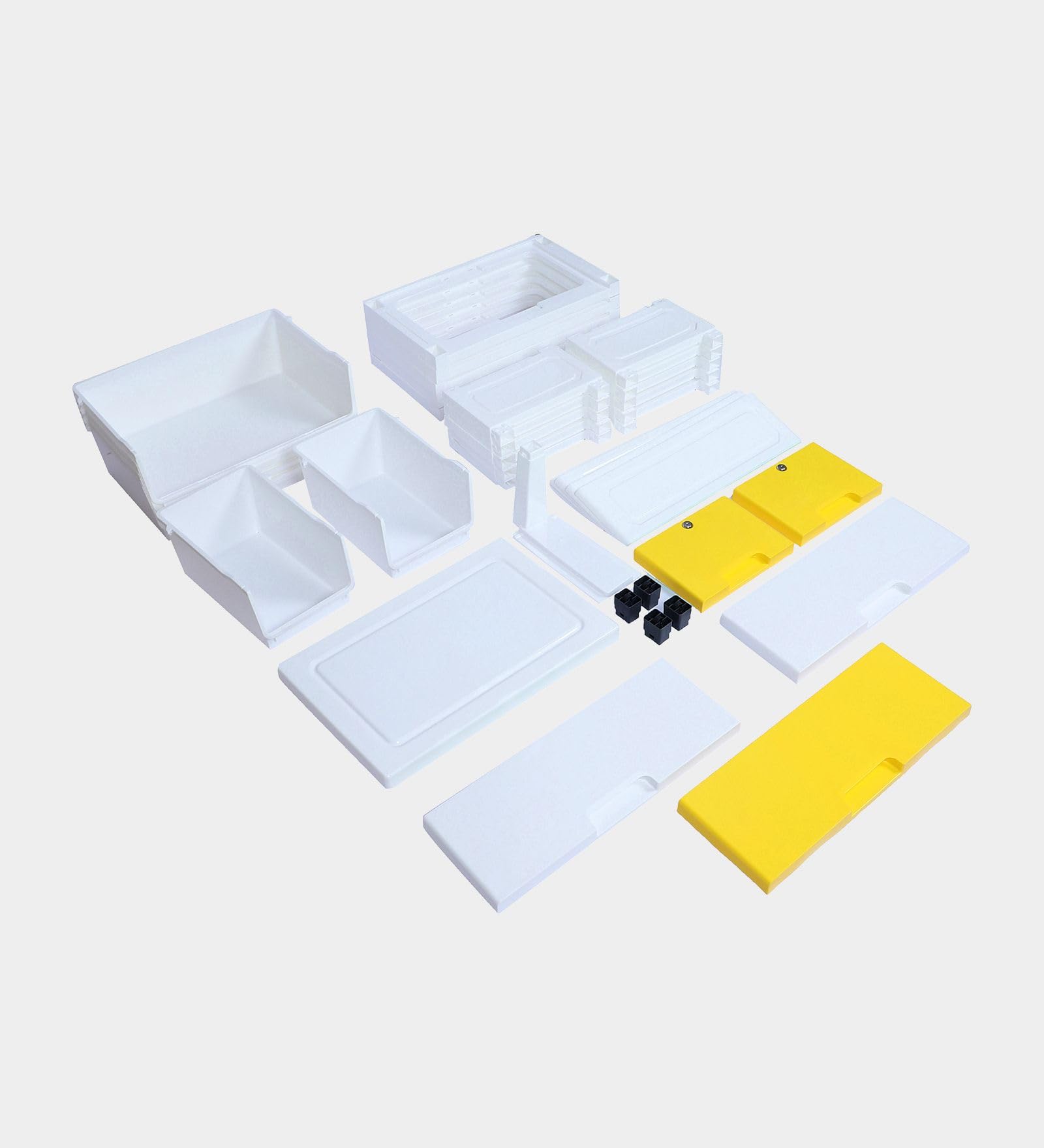 The Tickle Toe 5-Drawer Plastic Chest for Kids | Yellow White Storage Organizer with Locks | Portable Dresser Cabinet for Toys & Clothes | 44L x 28.5W x 67H cm 2