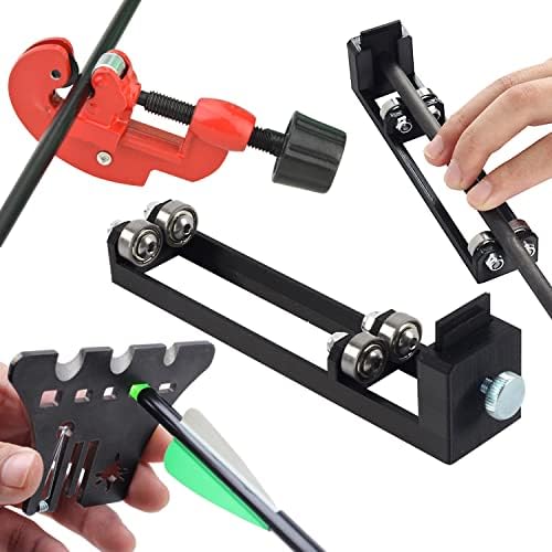 limaity Arrow Shaft Cutter Tools Fletching Removal Tool Archery Arrow Building Tools Burr Polisher Sandpaper Sanding Arrow Multifunctional Repair Tool Arrows Accessories