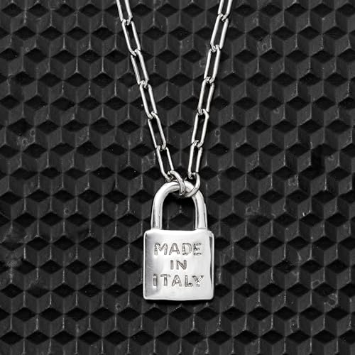 Ross-Simons Italian Sterling Silver Made in Italy Lock Paper Clip Link Necklace3