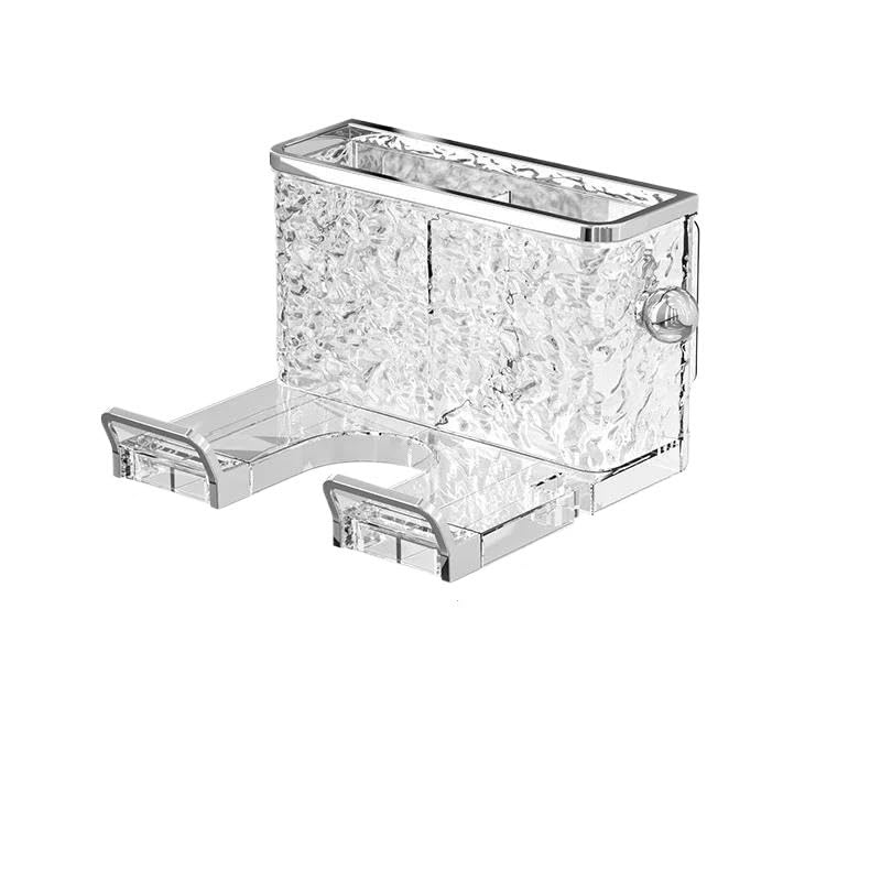 Soporte para secador de Pelo, Soporte de Pared para secador, Soporte para Plancha, Organizador para secador de Pelo, Soporte para soplador de Inodoro, Estante, Accesorios de baño(Transparent-B)
