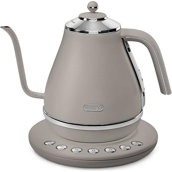 De'Longhi (デロンギ) Electric Cafe Kettle Ikona KBOE1230J-BG with Temperature Control Stainless Steel Hand Drip 1.0L One-Push 5-S