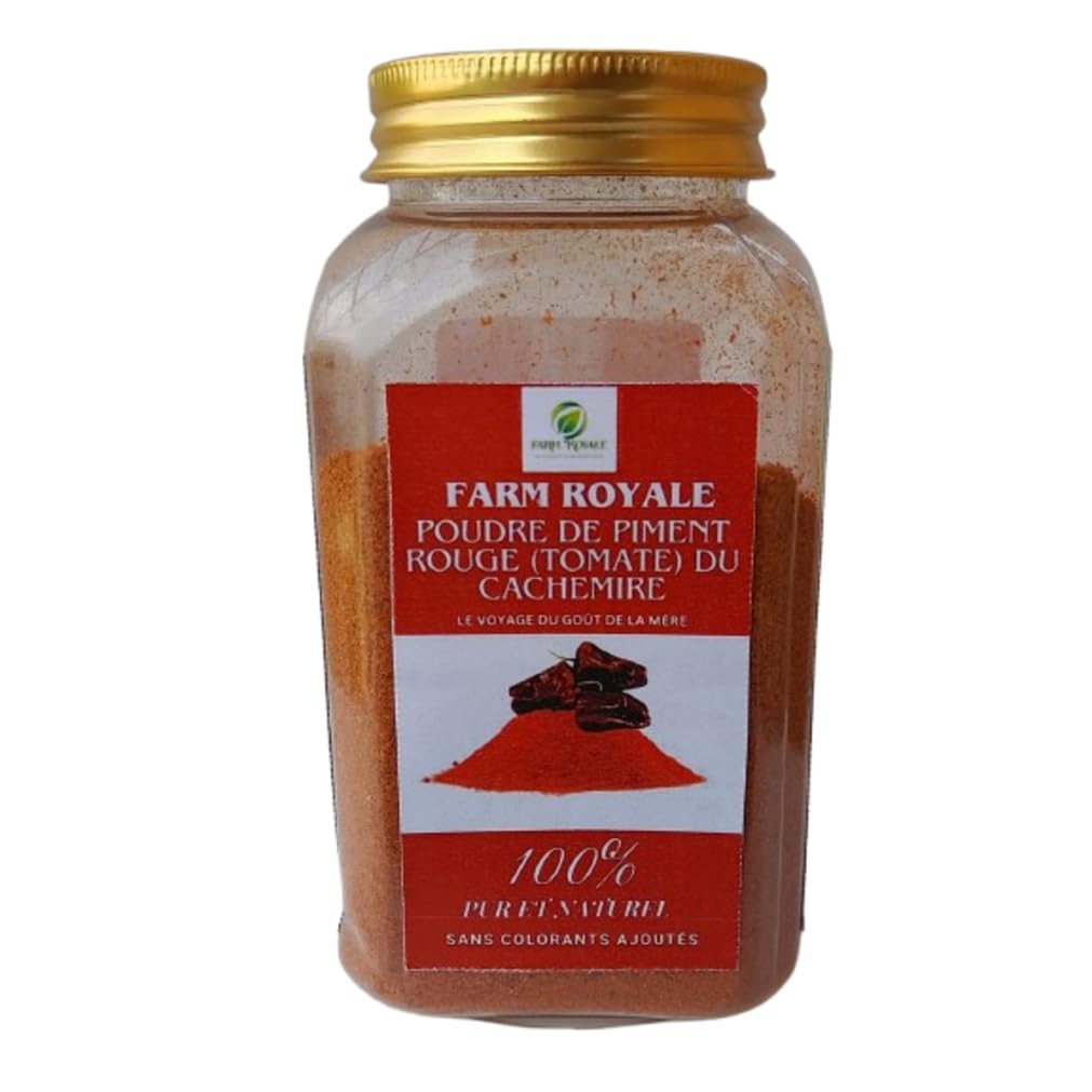 Farm Royale Kashmiri (Tomato) Red Chilli(Lal Mirch) Powder-1+1Combo-(200gm & 200gm)||100% Pure and Natural||Shudh||Handpicked Material||Export quality