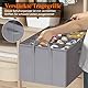 Lifewit Großer Schuhorganizer für den Kleiderschrank, Faltbarer Schuhkarton mit durchsichtigem Deckel und verstärkten Griffen, Halter passend für Turnschuhe Stiefel Heels, 2er, Grau