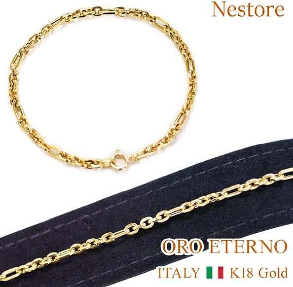 Amazon | ORO ETERNO k18 ブレスレット 18金 イエローゴールド 20.5cm 