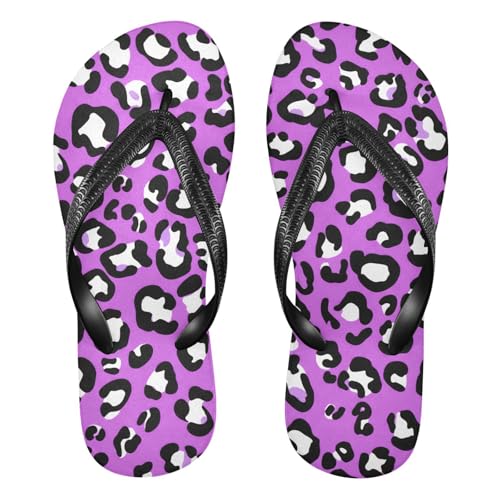 Leopard Purple Flip Flop Beach Summer Casual Sandal for Women & Men Shower Shoes 20861877