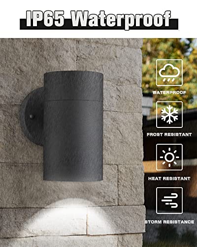 Image of Ken & Ricky Modern Outdoor Wall Sconce Lights,Cylinder，Black ，4 Pack