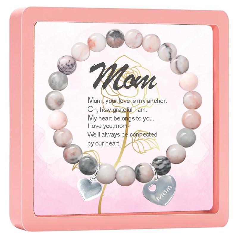 Image of New Mom Gifts, Footprint Charm Bracelet with Message Gift Card Mothers Day Gifts for New Mom,Mommy To Be,1st Time Mom,Expecting Mom