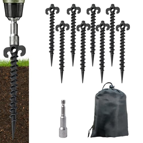 8 Piezas Estacas de Tienda de Espiral de Plástico de 8 Pulgadas miniatura 1