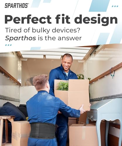 sparthos back brace for lower back pain - immediate relief from sciatica herniated disc scoliosis - breathable  lumbar support pad - for men amp women - fits 4452 waist large check size chart