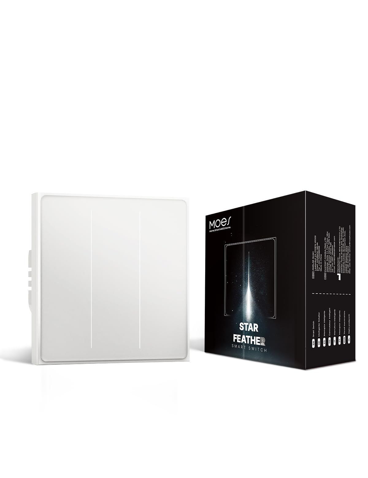 MOES Interrupteur Intelligent Zigbee Encastré 3 Gang | 1 voie, mémoire après coupure, requiert un fil neutre, compatible Alexa et Google Home