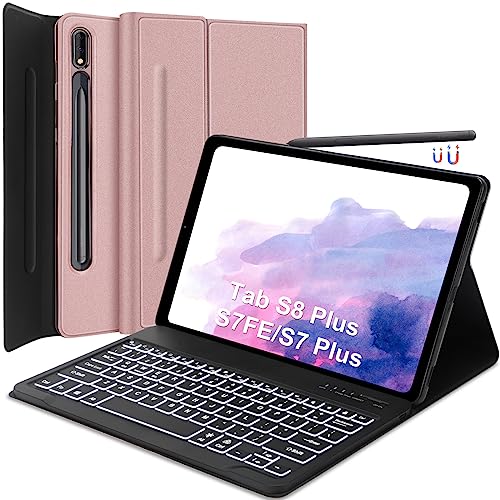 Amazon.com: Samsung Galaxy Tab S8+/S7 FE/S7 Plus Keyboard Case