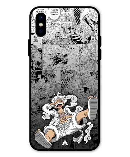 Image of Premium Anime 2 Case for iPhone Xs (Glossy Finish) Soft-Touch Metal TPU Back Cover, Shockproof, Designer, Aesthetic Mobile Phone Case