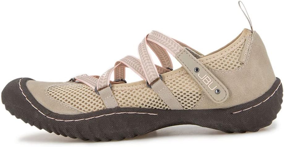 JBU by Jambu Women's Seashell Water Ready Mary Jane Flat, Taupe, 6.5