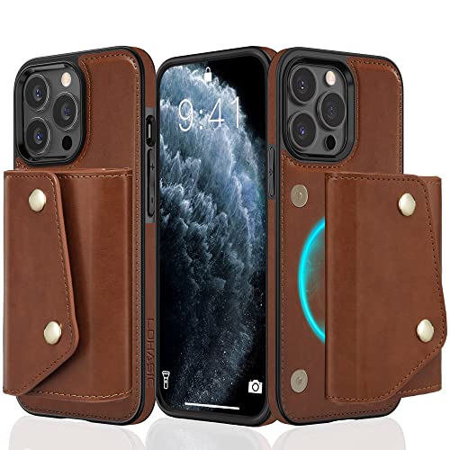 Lohasic For Iphone 14 Pro Max Cases 6.7" 5G Wallet Compatible With Magsafe, Premium Pu Leather Luxury Phone Case With Detachable Flip Card Holders Protective Men Cover 2022 - Brown #TOP14