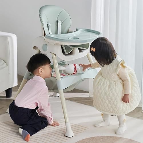 ベビーチェア ハイチェア キッズチェア ベビーハイチェア【五点式安全ベルト&背もたれ三段調節&PUソフトカバー&置物かご&分離式ダブルトレイ】組立簡単 軽量 離乳食 多機能 赤ちゃん用 お食事椅子 テーブルチェア 持ち運び便利 出産祝い
