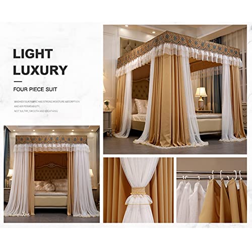 Baldaquin de lit double tringle de luxe pour chambre à coucher moderne de 1.8m - 3