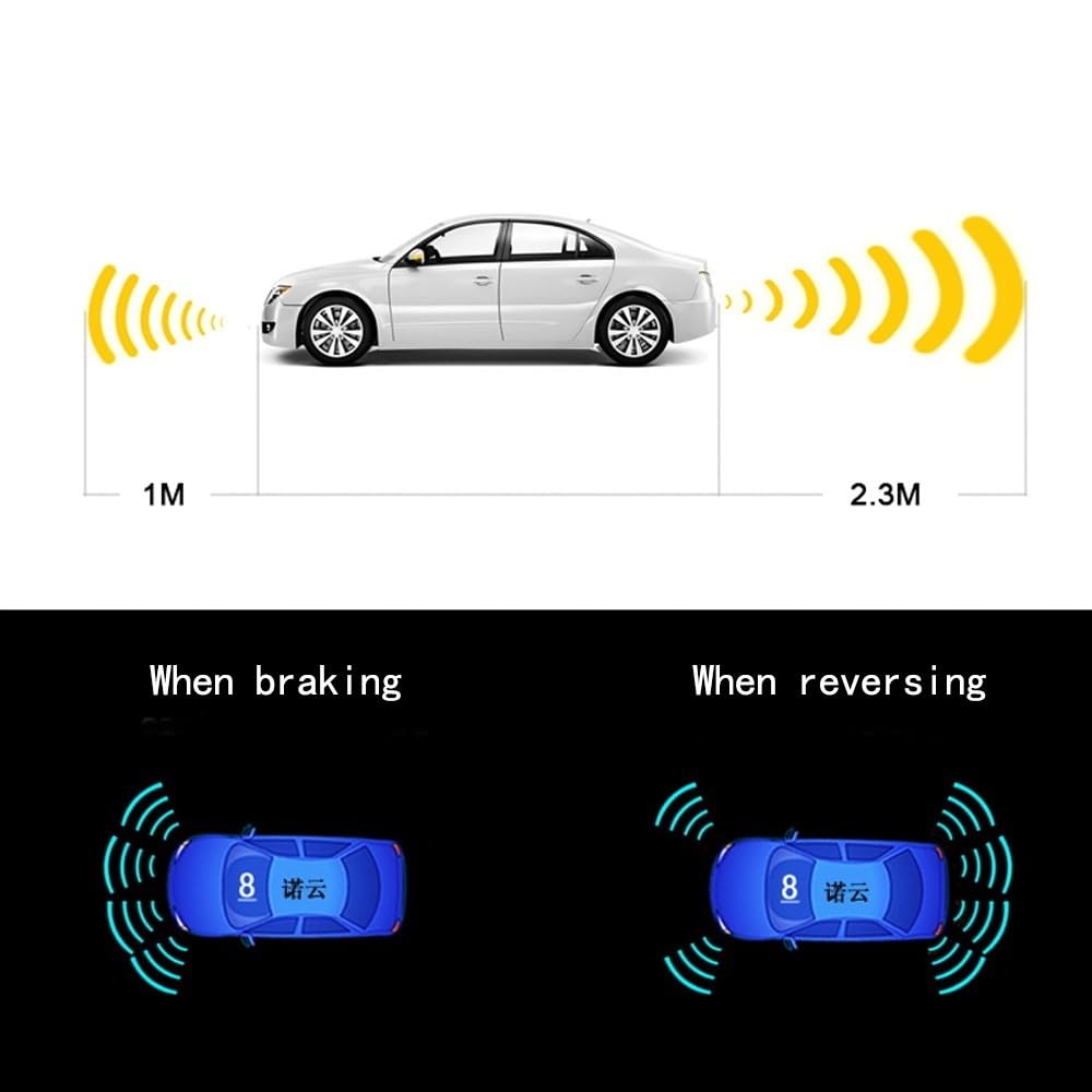 Sensore di Assistenza al parcheggio PDC, Kit sensori di parcheggio Parktronic per Auto, Anteriori e Posteriori, Radar, rilevatore 4/6/8 sensori, Assistenza Automatica (6 sensori/Rosso)