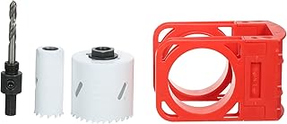 Adjustable Plastic Guide Template, Lockset Installation Kit with Bi Metal Hole Saw, for Steel and Wood Doors