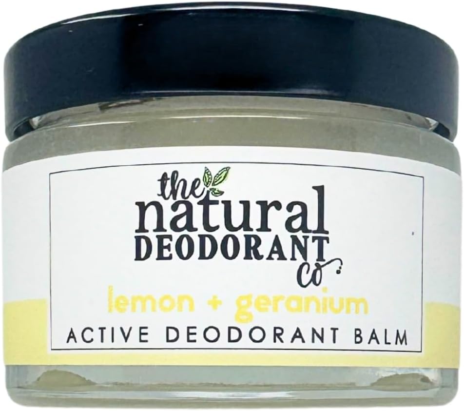 Active Deodorant Balm Lemon & Geranium 55g, Aluminium Free, Plastic Free, Extra Strength