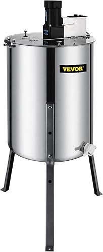 Miniatura 9 de BestEquip Extractor de miel eléctrico Separador de 4 marcos Extractor de abeja de acero inoxidable Honeycomb Spinner Crank. apicultura extracción