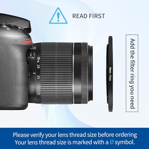 Adaptador de anillo Step-Up 52-77mm, adaptador de filtro de anillo step up de 52mm a 77mm para montura de lente de 52mm a 77mm para lentes DSLR y filtros ND UV CPL IR (52-77mm) miniatura 4