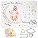 Coperta Mesi Neonato In Italiano | Tappeto Mesi Neonato Per Maschio O Femmina, Unisex | Tema Luna E Stelle | Regalo Baby Shower Personalizzato Per Neomamme | Copertina Mesi Neonato | Incluse Cornici