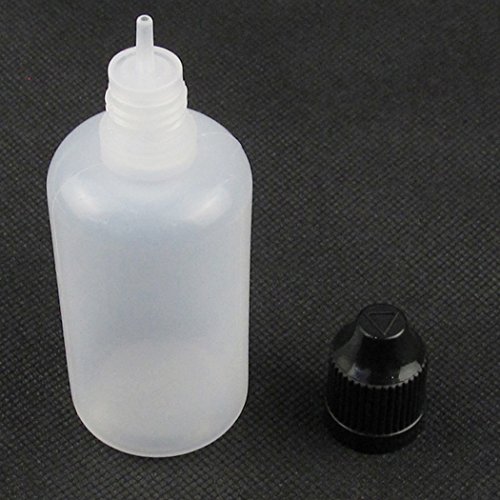 Flacons en polyéthylène basse densité 50ml flacons noirs à pointe fine x10