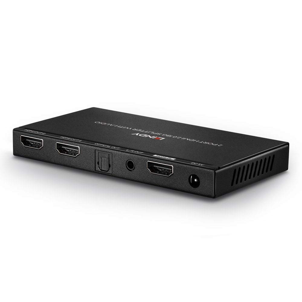 LINDY 38230 Splitter HDMI 2.0 18G con Audio, 2 Porte