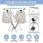 2026 Premium Stainless Steel Clothes Drying Racks, Foldable and Adjustable Laundry Drying Rack Clothing for Indoor Outdoor （79" D x 28.4" W x 50.4" H） - Image 3