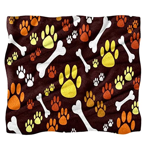 Couvre-lit animaux doux et moelleux pour lit enfant couverture motifs pattes et os de dessin animé - 2