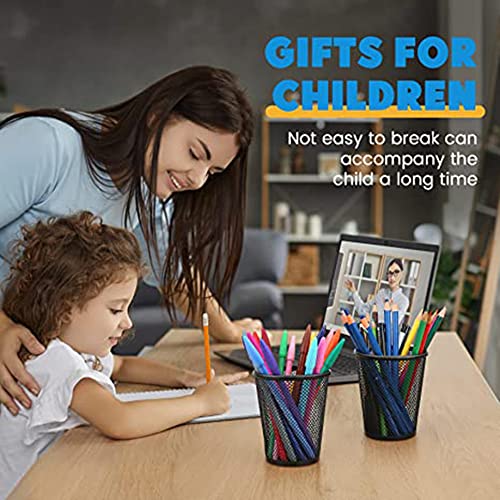 Gonice 6 Pack Pencil holder, Mesh Pen Holder for Desk, Black Pen Cup Desk Organizer for Home, Schoo and Office image 4