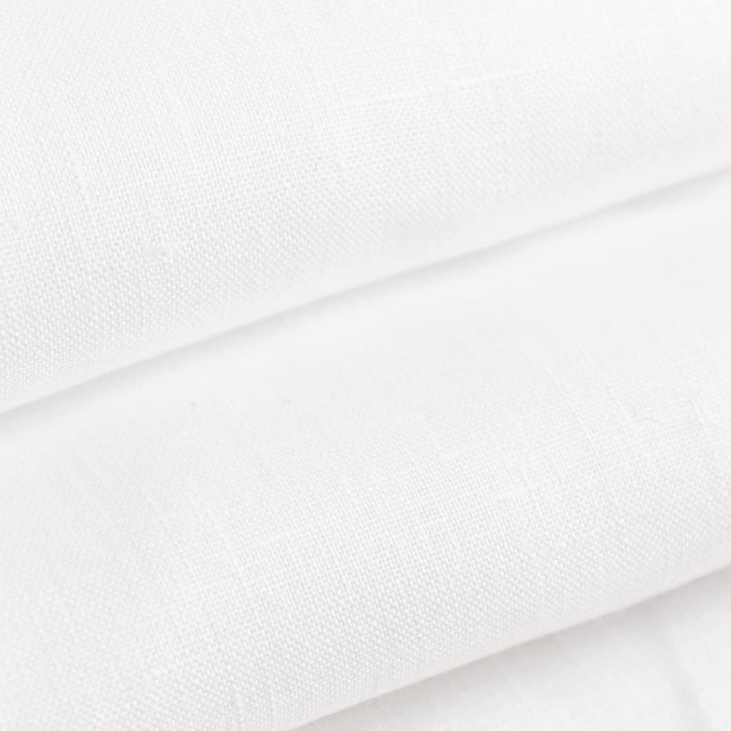 GIURI TESSUTI - Tessuto 100% Puro Lino Bianco, Ideale per Tende, Tovaglie, Abbigliamento, Arredo Casa - Altezza 280 CM (3 METRI)