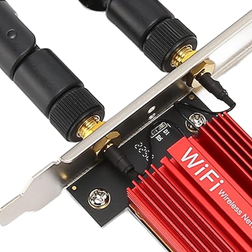 Tarjeta de red PCIe, adaptador WiFi inalámbrico 1200Mbps con Bluetooth 4.2 y banda dual 2.4GHz/5GHz, compatible con sistemas Windows 7, 8, 10, 11 miniatura 6
