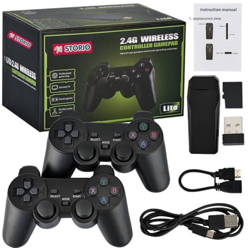 Image of Storio M7 Retro Game Stick for TV | 20,000+ Built-in Classic Games | Plug & Play HDMI Video Game Console with 2 Wireless Controllers & 64GB Card | Gaming Toy for Kids 7-15 Years & Family Fun