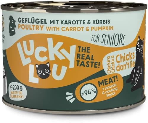 24x 200g Lucky Lou Lifestage Senior Geflügel Katzenfutter nass