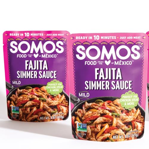 Image of Somos Fajita Simmer Sauce, Mild, Gluten Free & Non-GMO, 8 Ounce (Pack of 6)