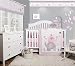 GEENNY OptimaBaby Pink Grey Elephant 6 Piece Baby Girl Nursery Crib Bedding Set