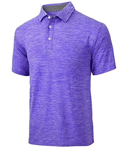 V Valanch Men 3Xl Polo Shirts Short Sleeve Performance Golf Polo Polyester Lightweight Tennis Shirt B-Purple #TOP17
