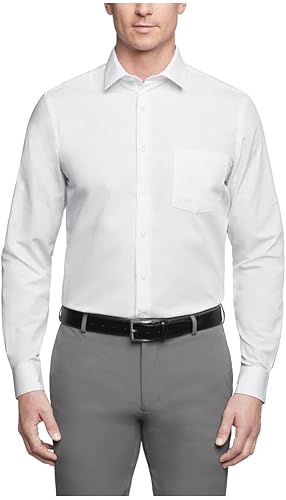 Van Heusen Mens Dress Shirt Regular Fit Poplin Solid