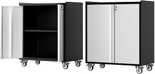 Heavy Duty Garage Storage Cabinet with Wheels, Rolling Tool Cabinet with Adjustable Shelf & Lockable Doors, Rust Resistant for Home Office Workshop,