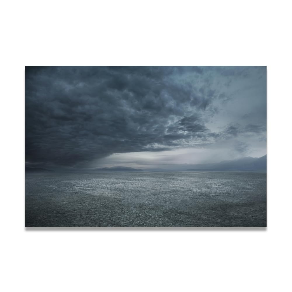 VHdfgTY The Storm Is ComingLarge Mountain Landscape Canvas Wall Art Nature Scenery for Home Decor 40x60cm Unframed