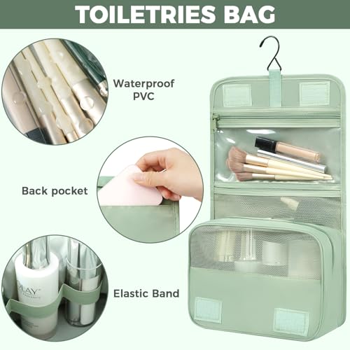 Image of BAGAIL 4 Set /6 Set /8 Set Compression Packing Cubes Travel Accessories Expandable Packing Organizers(HalfMesh, 8-MatchaGreen)
