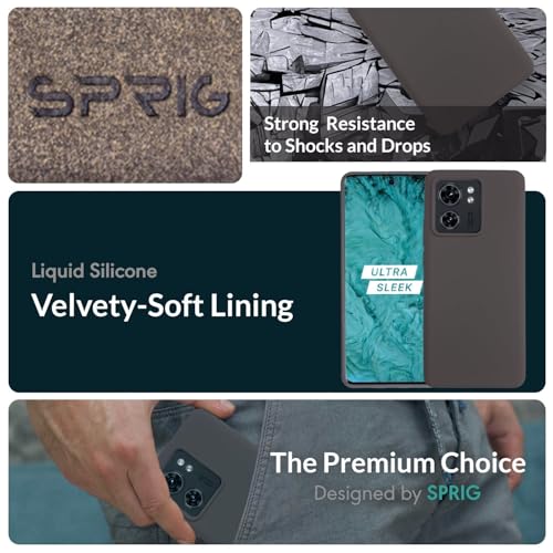 Image of SPRIG Compatible with Moto Edge 40 Premium SilkTone (Liquid Silicone) Back Cover Drop Tested Shock Proof Mobile Case for Men, Women, Boys and Girls with Camera Protection (Dark Grey)