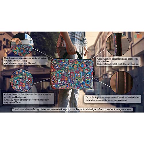 Image of TheSkinMantra Chain Laptop Sleeve Bag Compatible with Laptop /Macbooks /Chrombook /Notebook /Zbook (13.3 Inch (Handle), Colorful Street)