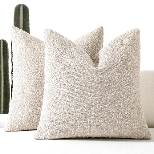 ROMANDECO Boucle Decorative Throw Pillow...