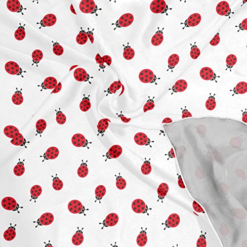 OTVEE Ladybug Pattern Head Scarf for Women, 23.6 inch Silk Like Square Hair Scarf Kerchief Bandana4